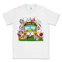 White Easter School Bus Classic Tee - CowhideDigitalArt