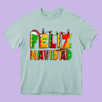 Feliz Navidad Heavy Core Tee Designed By Zillion Design Studio