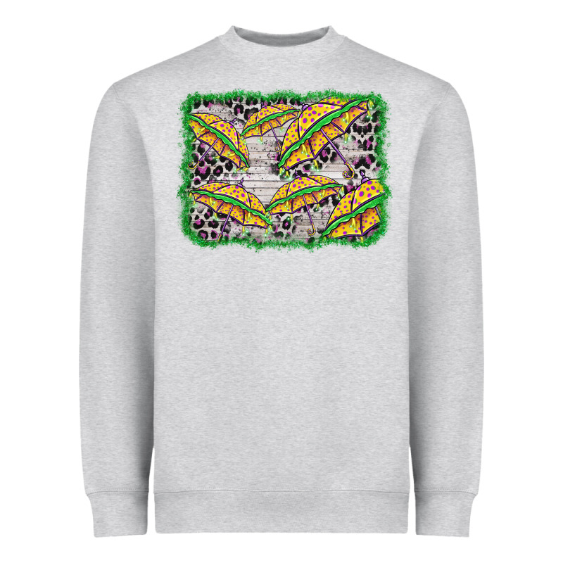 Mardi Gras Umbrella Background Heavyweight Sweatshirt by BarkalooDesign | Teevron