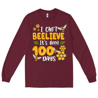 Burgundy i cant beelieve its been 100 days Long Sleeve Tee - MaliasSmallBusiness