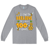Heather Grey i cant beelieve its been 100 days Long Sleeve Tee - MaliasSmallBusiness