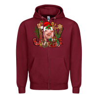 Burgundy joy christmas with pig bbs Zipper Hoodie - BundleAndBundleShop