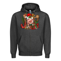 Charcoal Heather joy christmas with pig bbs Zipper Hoodie - BundleAndBundleShop