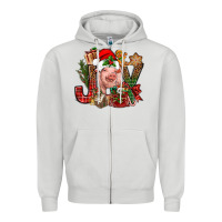 Dove Grey joy christmas with pig bbs Zipper Hoodie - BundleAndBundleShop