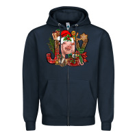 Navy joy christmas with pig bbs Zipper Hoodie - BundleAndBundleShop