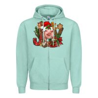 Seafoam joy christmas with pig bbs Zipper Hoodie - BundleAndBundleShop