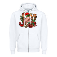 White joy christmas with pig bbs Zipper Hoodie - BundleAndBundleShop
