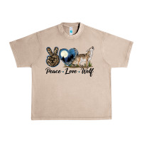 French Oak Peace Love Wolf Urban Heavy Tee - LillyAllenDesigns