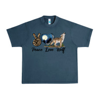 Midnight Navy Peace Love Wolf Urban Heavy Tee - LillyAllenDesigns
