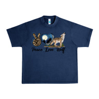 Navy Peace Love Wolf Urban Heavy Tee - LillyAllenDesigns