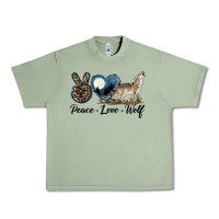 Oil Green Peace Love Wolf Urban Heavy Tee - LillyAllenDesigns