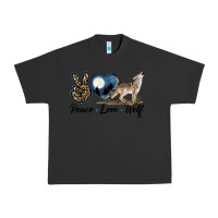 Pigment Black Peace Love Wolf Urban Heavy Tee - LillyAllenDesigns