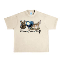 Sandshell Peace Love Wolf Urban Heavy Tee - LillyAllenDesigns