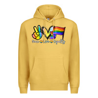 Antique Gold Peace love equality Premium Hoodie - NancyCooperArtShop