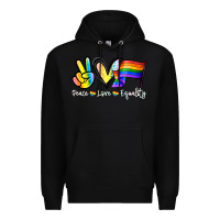 Black Peace love equality Premium Hoodie - NancyCooperArtShop