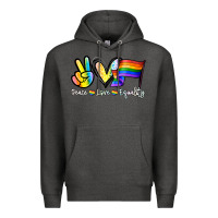 Charcoal Heather Peace love equality Premium Hoodie - NancyCooperArtShop