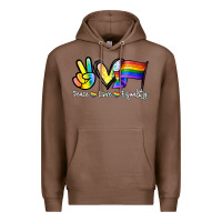 Chestnut Peace love equality Premium Hoodie - NancyCooperArtShop