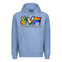 Colony Blue Peace love equality Premium Hoodie - NancyCooperArtShop