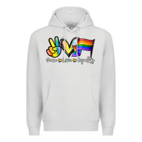 Dove Grey Peace love equality Premium Hoodie - NancyCooperArtShop