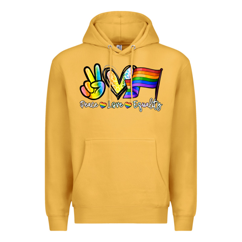 Peace Love Equality Premium Hoodie by NancyCooperArtShop | Teevron