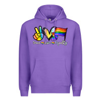 Purple Peace love equality Premium Hoodie - NancyCooperArtShop
