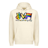 Sandshell Peace love equality Premium Hoodie - NancyCooperArtShop