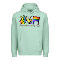 Seafoam Peace love equality Premium Hoodie - NancyCooperArtShop