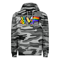 Slate Camo Peace love equality Premium Hoodie - NancyCooperArtShop