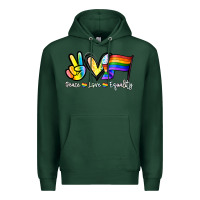 Sports Green Peace love equality Premium Hoodie - NancyCooperArtShop