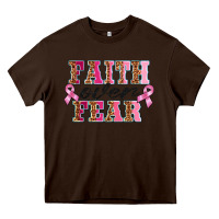 Chocolate Brown faıth over fear Heavy Core Tee - BarkalooDesign