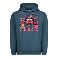 Pigment Midnight Navy i've got a bus full of valentine Urban Hoodie - OliviaCreatesArt