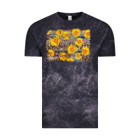Cloud Black aztec sunflower leopard background Vintage Tee - AdoDesignShop
