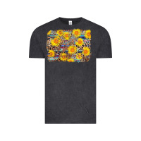 Vintage Black aztec sunflower leopard background Vintage Tee - AdoDesignShop