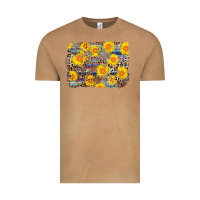 Vintage Camel aztec sunflower leopard background Vintage Tee - AdoDesignShop