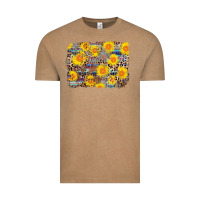 Vintage Coffee aztec sunflower leopard background Vintage Tee - AdoDesignShop
