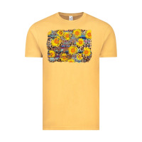 Vintage Mustard aztec sunflower leopard background Vintage Tee - AdoDesignShop