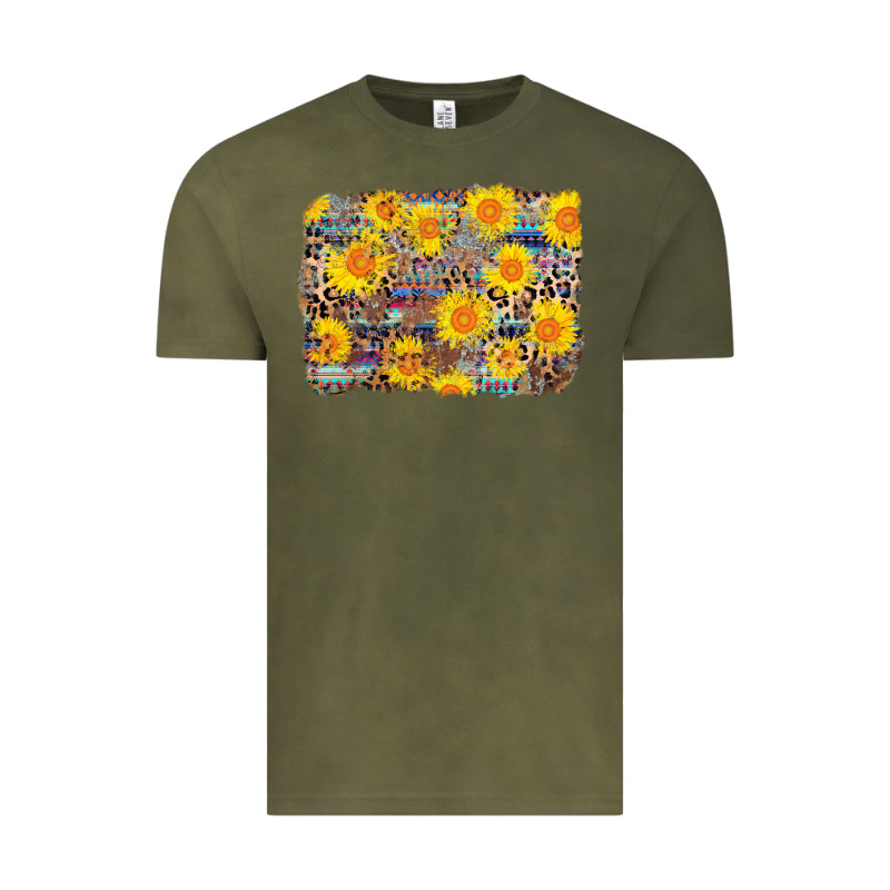 Aztec Sunflower Leopard Background Vintage Tee by AdoDesignShop | Teevron
