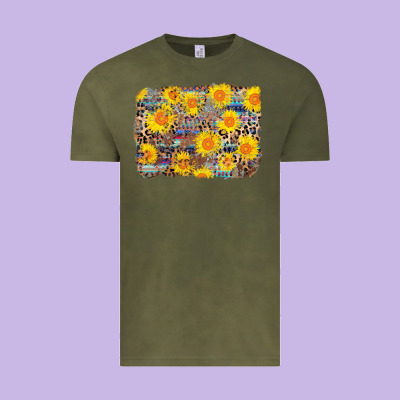 Aztec Sunflower Leopard Background Vintage Tee Designed By Adodesignshop