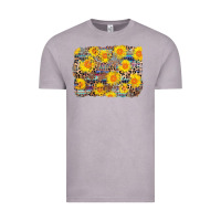 Vintage Zinc aztec sunflower leopard background Vintage Tee - AdoDesignShop