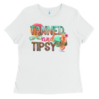 White tanned and tipsy Ladies Tee - texasbilliewilder