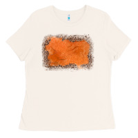 Bone gemstone orange leopard background Ladies Tee - JahusDesignShop