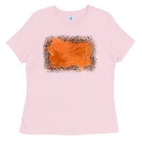 Bubblegum Pink gemstone orange leopard background Ladies Tee - JahusDesignShop
