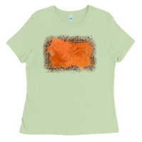Matcha gemstone orange leopard background Ladies Tee - JahusDesignShop