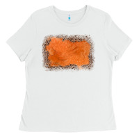 White gemstone orange leopard background Ladies Tee - JahusDesignShop