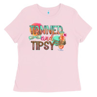 Bubblegum Pink tanned and tipsy Ladies Tee - texasbilliewilder