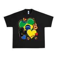 Black brazil hearts Urban Heavy Tee - NancyCooperArtShop