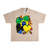 French Oak brazil hearts Urban Heavy Tee - NancyCooperArtShop