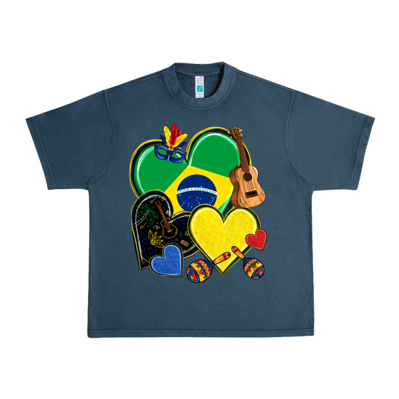 Brazil Hearts Urban Heavy Tee by NancyCooperArtShop | Teevron