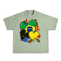 Oil Green brazil hearts Urban Heavy Tee - NancyCooperArtShop