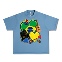 Pebble Blue brazil hearts Urban Heavy Tee - NancyCooperArtShop